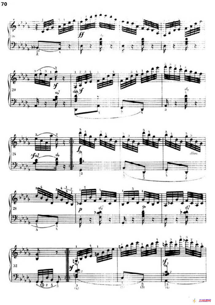 《车尔尼手风琴练习曲集》第Ⅲ册（P52—74）