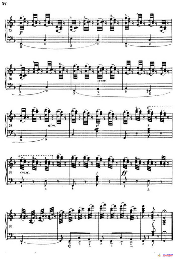 《车尔尼手风琴练习曲集》第Ⅲ册（P75—97）