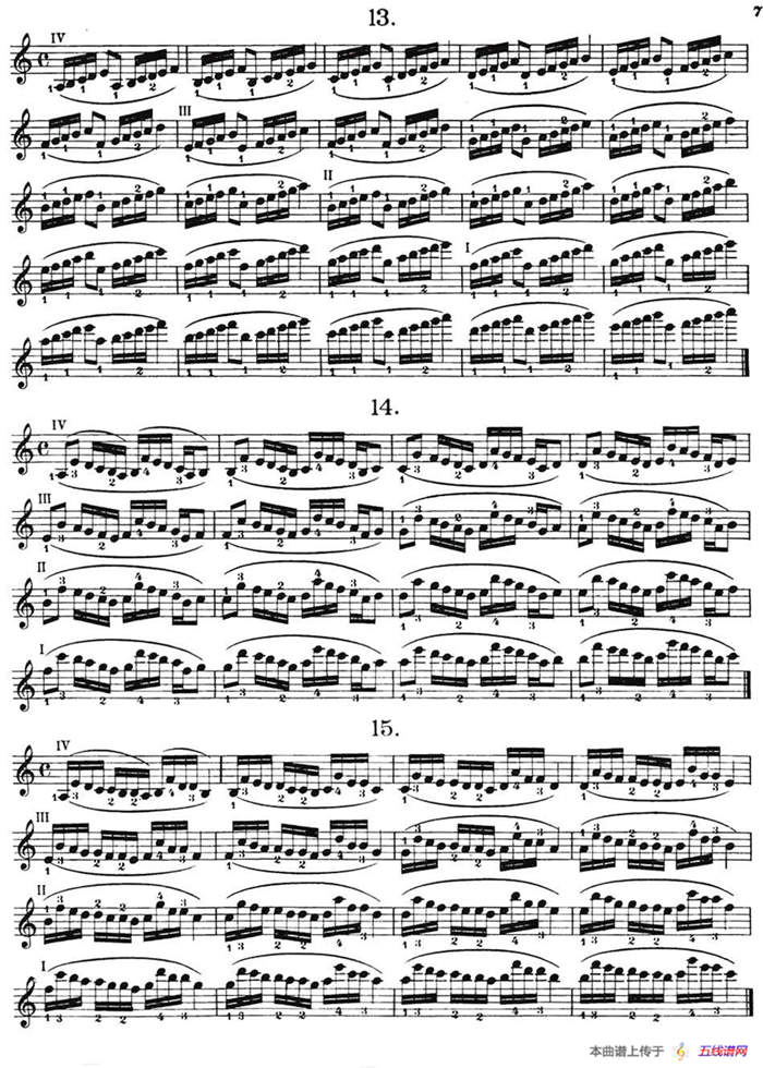 小提琴换把练习·作品第八号（第二节）
