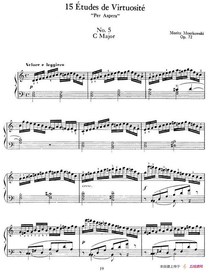 15 Etudes de Virtuosité Op.72 No.5（十五首钢琴练习曲之五）