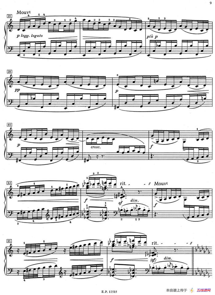德彪西12首钢琴练习曲（1 五指练习v1.0 cinq doigts）