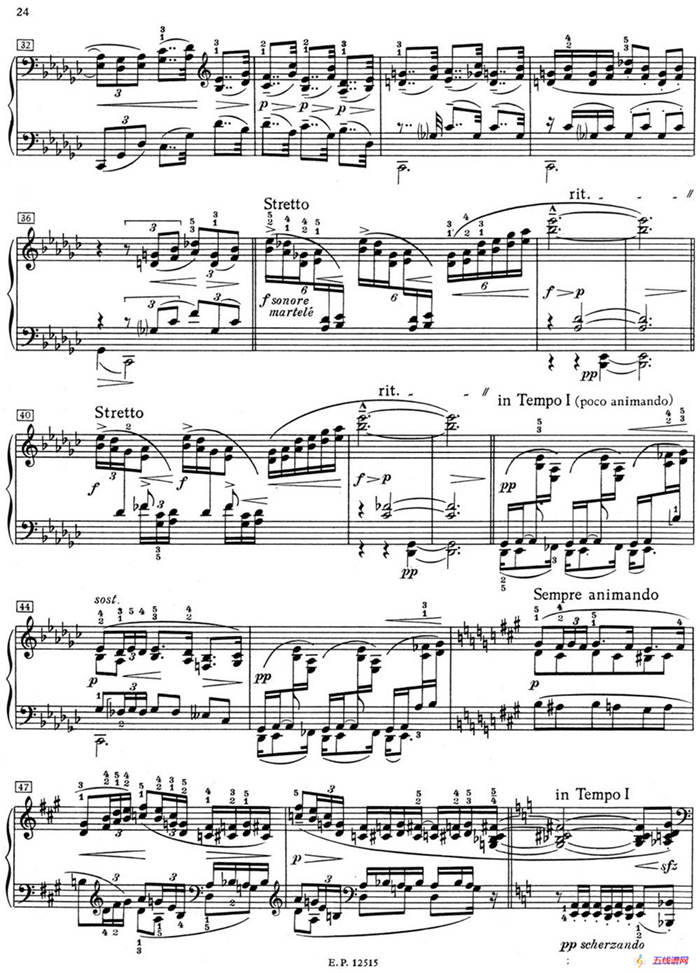 德彪西12首钢琴练习曲（3 四度练习v1.0 quartes）