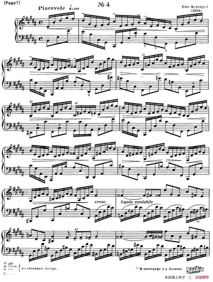 斯克里亚宾12首钢琴练习曲 Op8（No.4 Alexander Scriabin Etudes）
