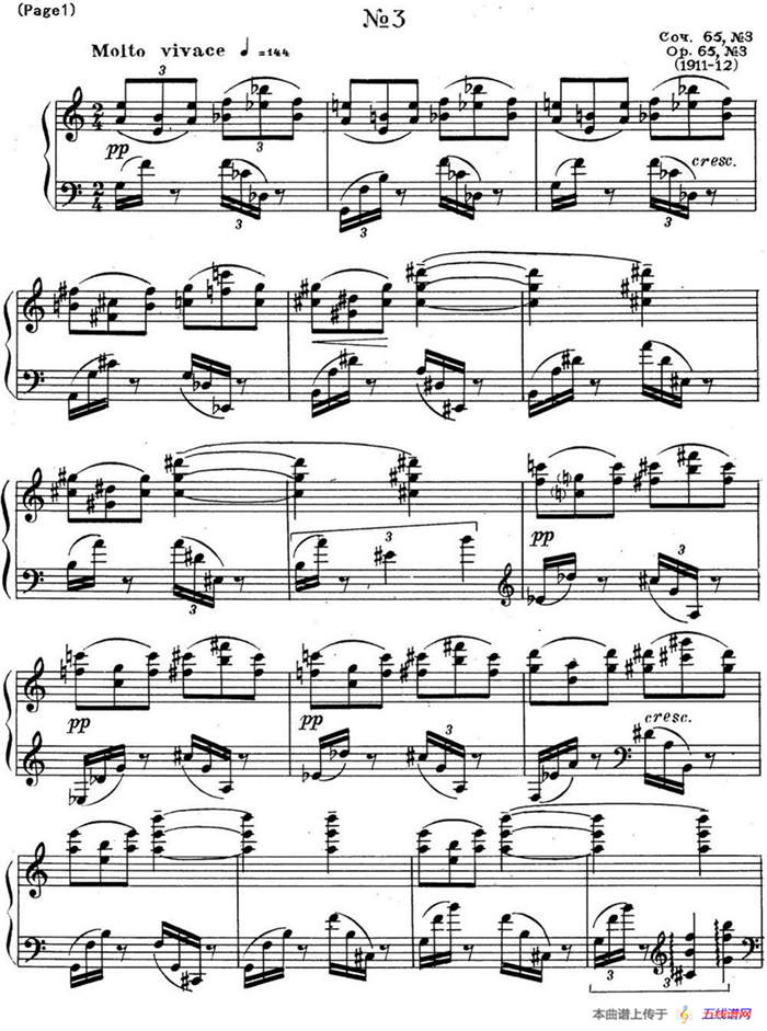斯克里亚宾3首钢琴练习曲 Op65（No.3）