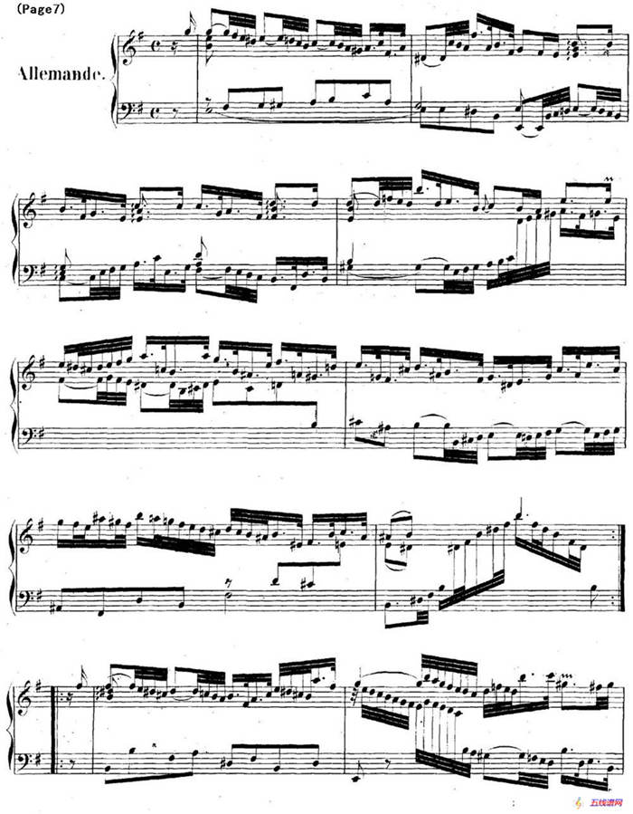 帕蒂塔6首德国组曲（No.6 e小调 巴赫 Partita e Minor BWV 830）