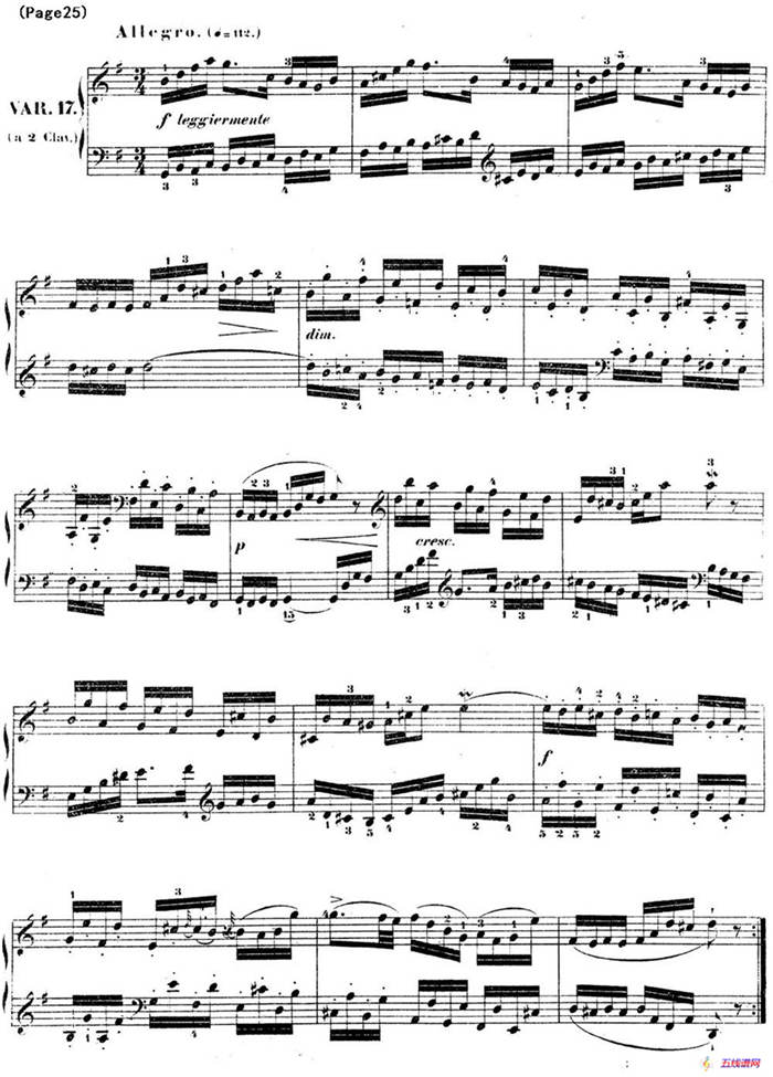 哥德堡变奏曲 巴赫 Goldberg Variationen BWV988
