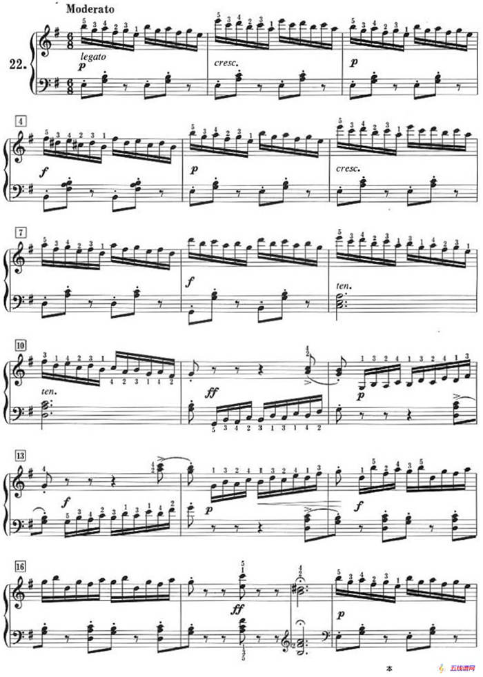 50首莱蒙钢琴练习曲 作品37（NO.22）