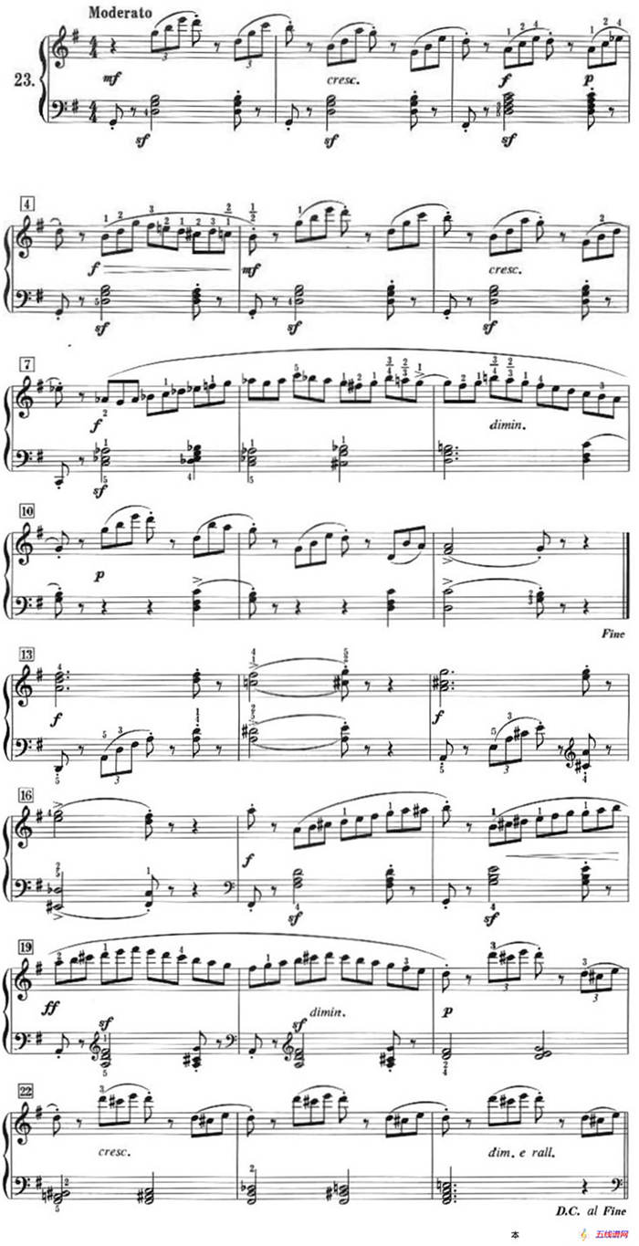 50首莱蒙钢琴练习曲 作品37（NO.23）