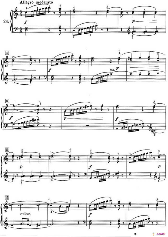 50首莱蒙钢琴练习曲 作品37（NO.24）