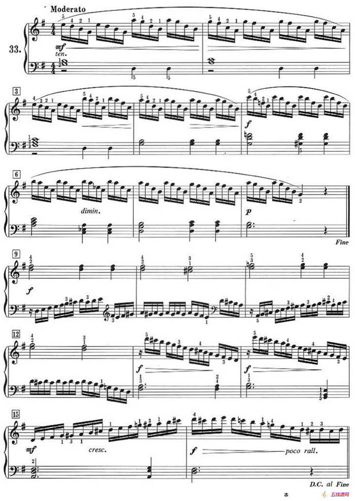 50首莱蒙钢琴练习曲 作品37（NO.33）