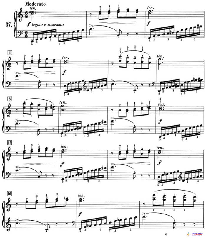50首莱蒙钢琴练习曲 作品37（NO.37）