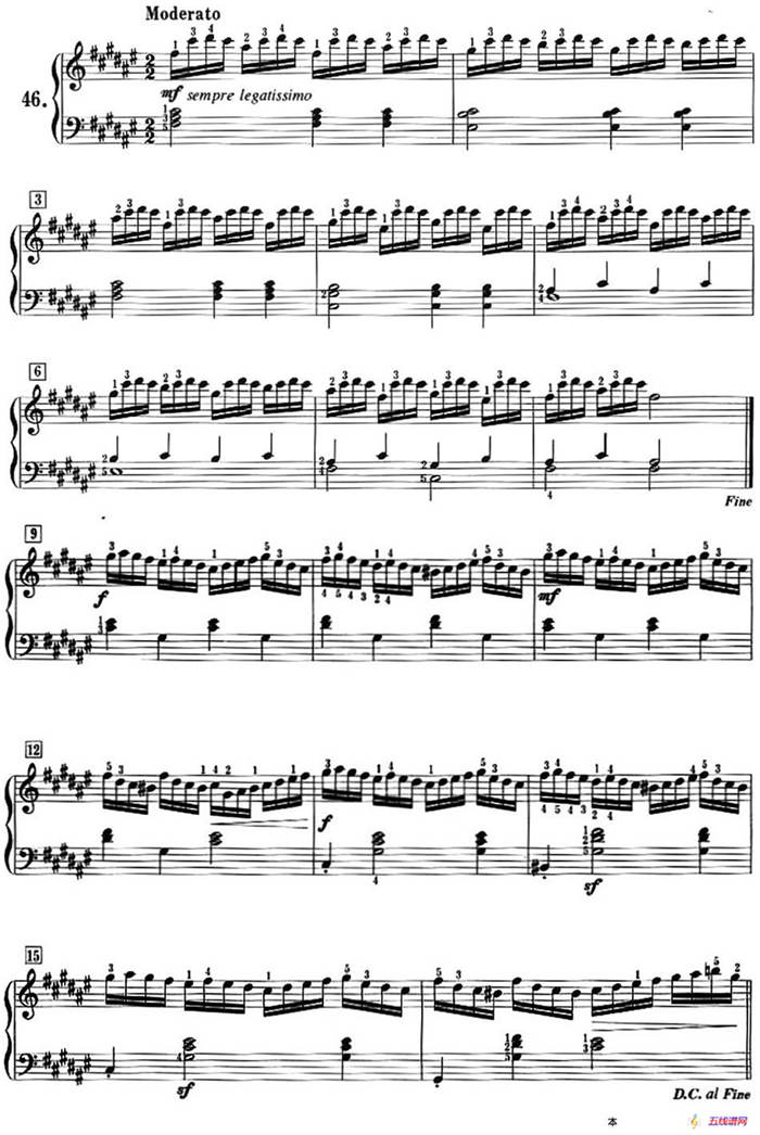 50首莱蒙钢琴练习曲 作品37（NO.46）