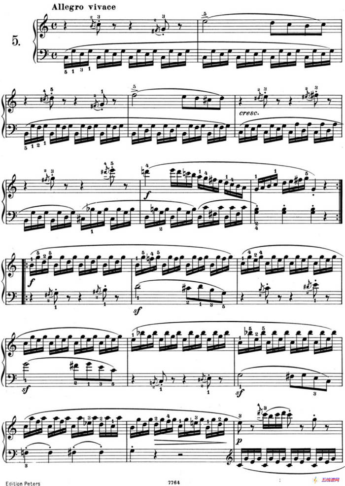 25首车尔尼Op.748练习曲（NO.5）