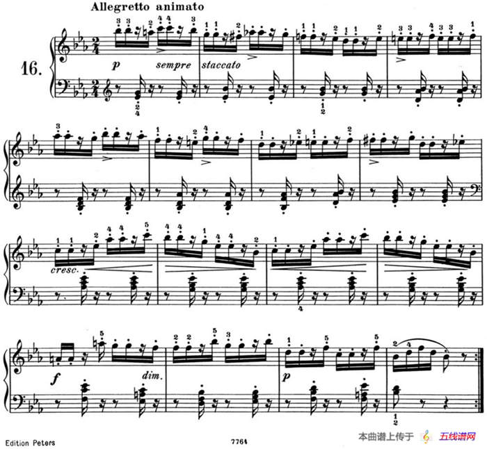 25首车尔尼Op.748练习曲（NO.16）