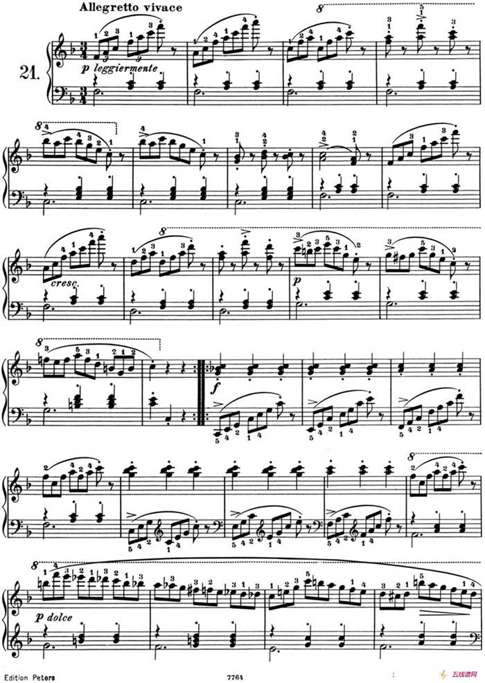 25首车尔尼Op.748练习曲（NO.21）