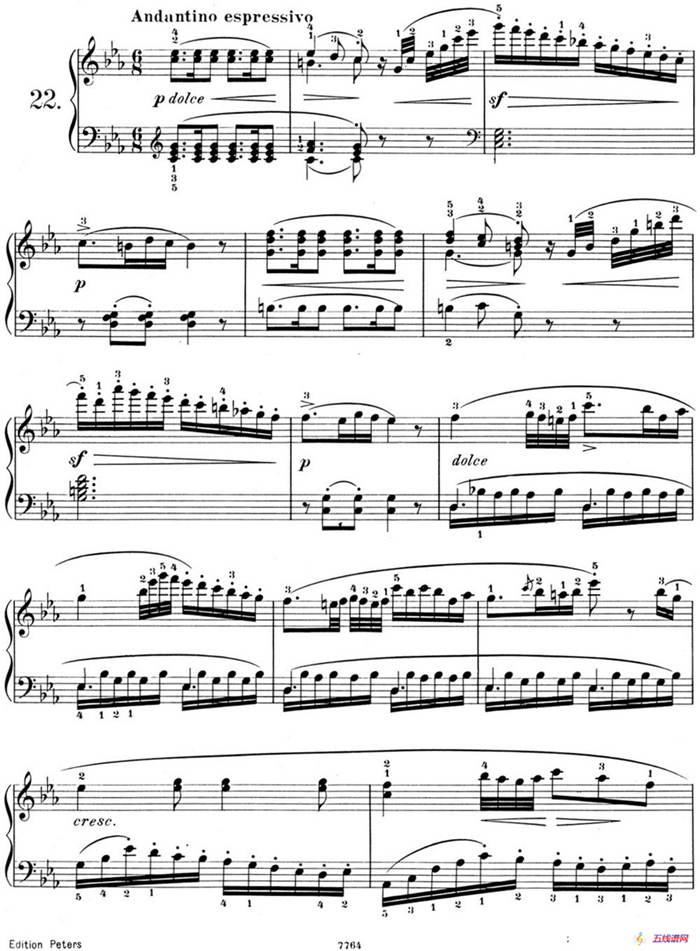 25首车尔尼Op.748练习曲（NO.22）