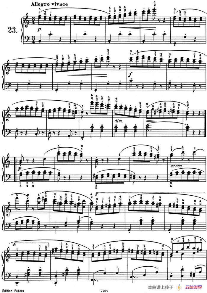 25首车尔尼Op.748练习曲（NO.23）