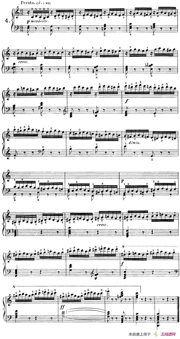 40首车尔尼Op.299钢琴快速练习曲（NO.4）