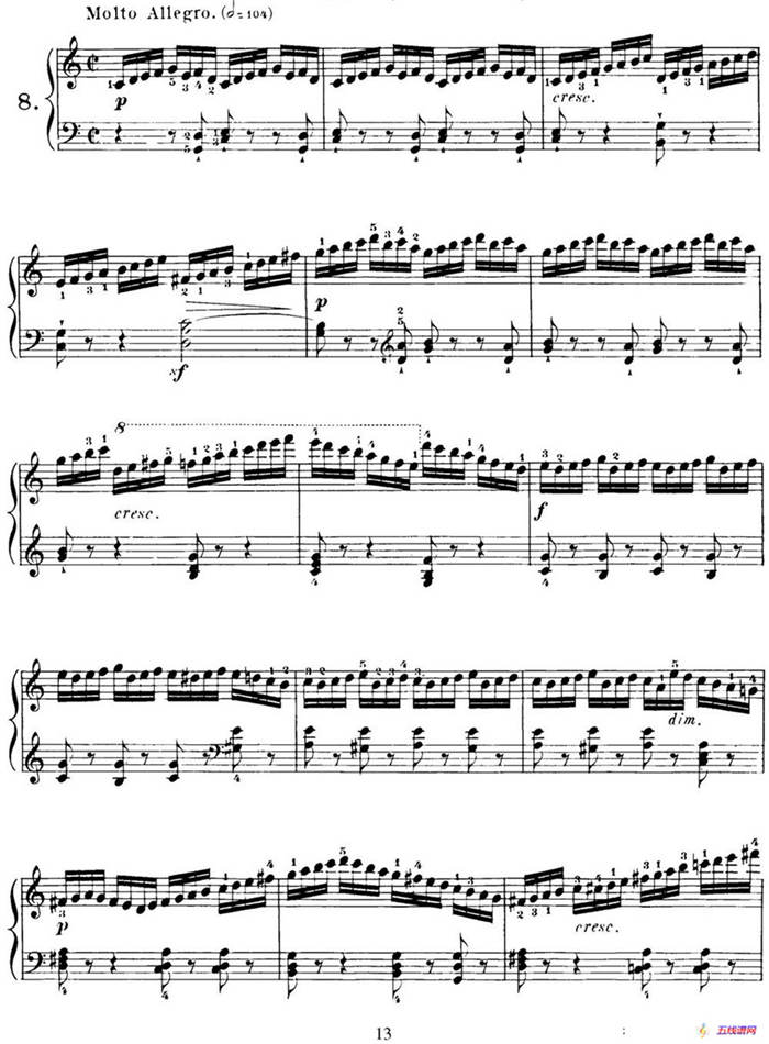 40首车尔尼Op.299钢琴快速练习曲（NO.8）