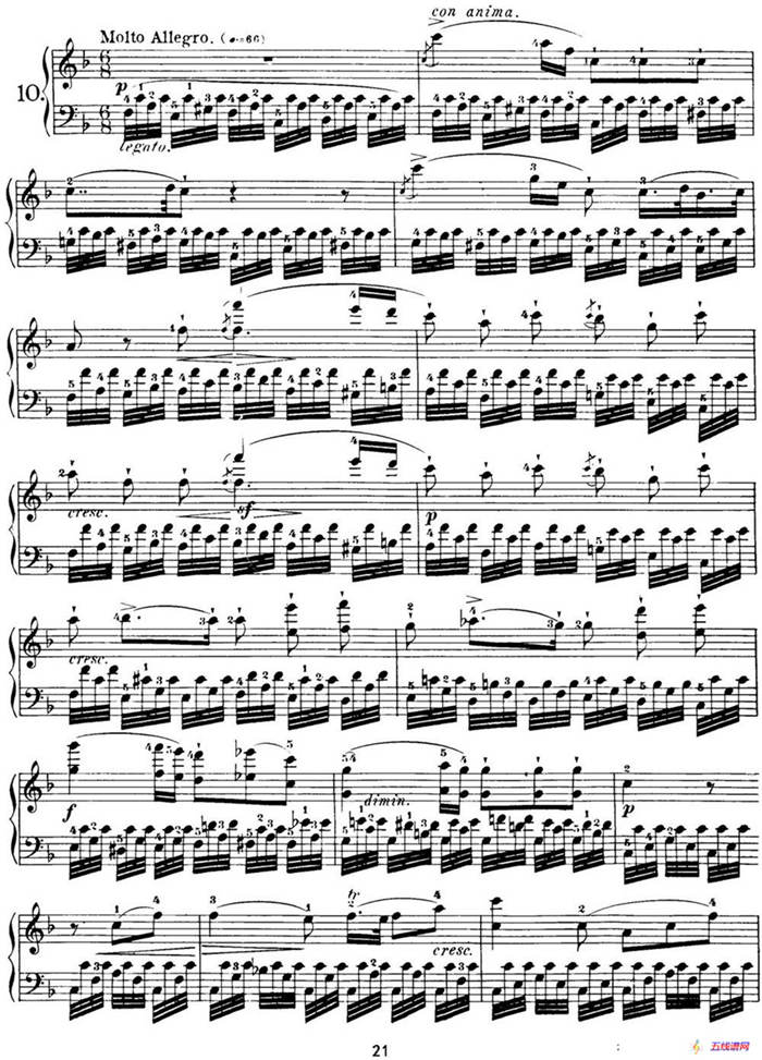 40首车尔尼Op.299钢琴快速练习曲（NO.10）