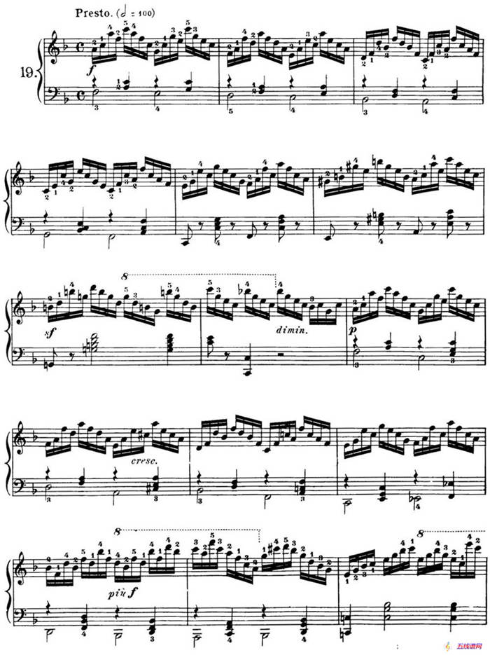 40首车尔尼Op.299钢琴快速练习曲（NO.19）