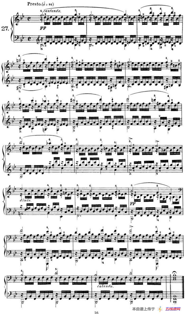 40首车尔尼Op.299钢琴快速练习曲（NO.27）