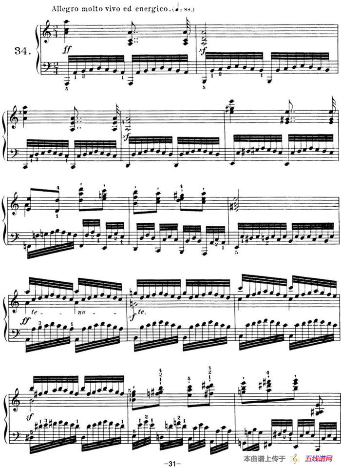 40首车尔尼Op.299钢琴快速练习曲（NO.34）