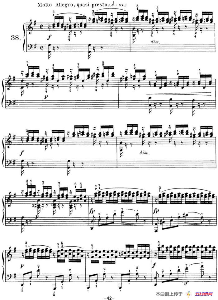 40首车尔尼Op.299钢琴快速练习曲（NO.38）
