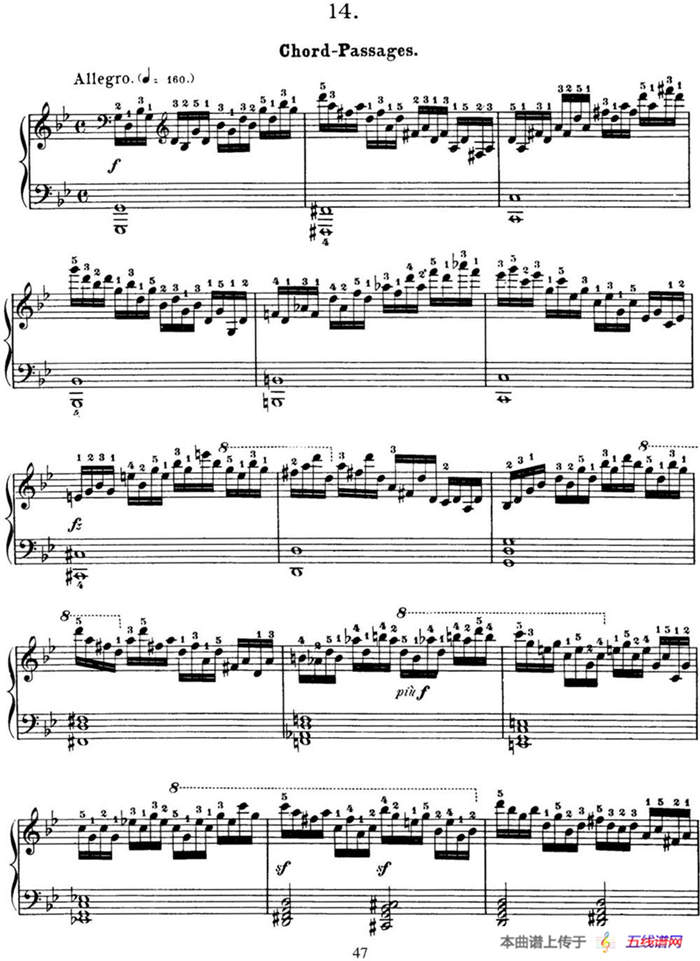 50首车尔尼Op.740钢琴手指灵巧技术练习曲（NO.14）