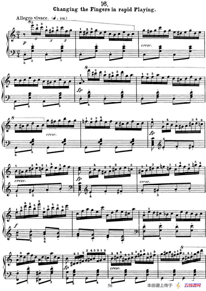 50首车尔尼Op.740钢琴手指灵巧技术练习曲（NO.16）