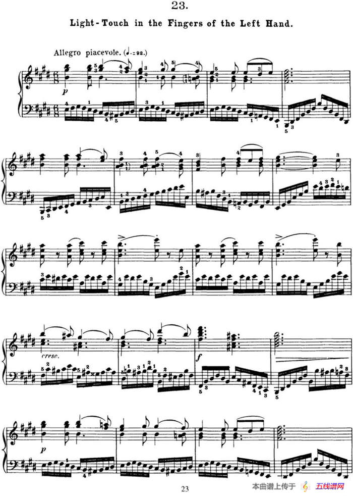 50首车尔尼Op.740钢琴手指灵巧技术练习曲（NO.23）