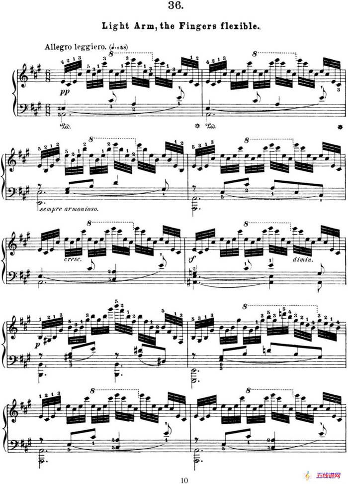 50首车尔尼Op.740钢琴手指灵巧技术练习曲（NO.36）
