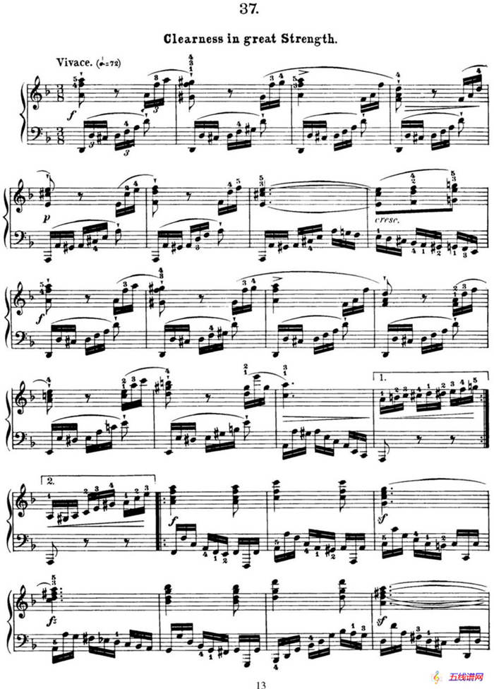 50首车尔尼Op.740钢琴手指灵巧技术练习曲（NO.37）