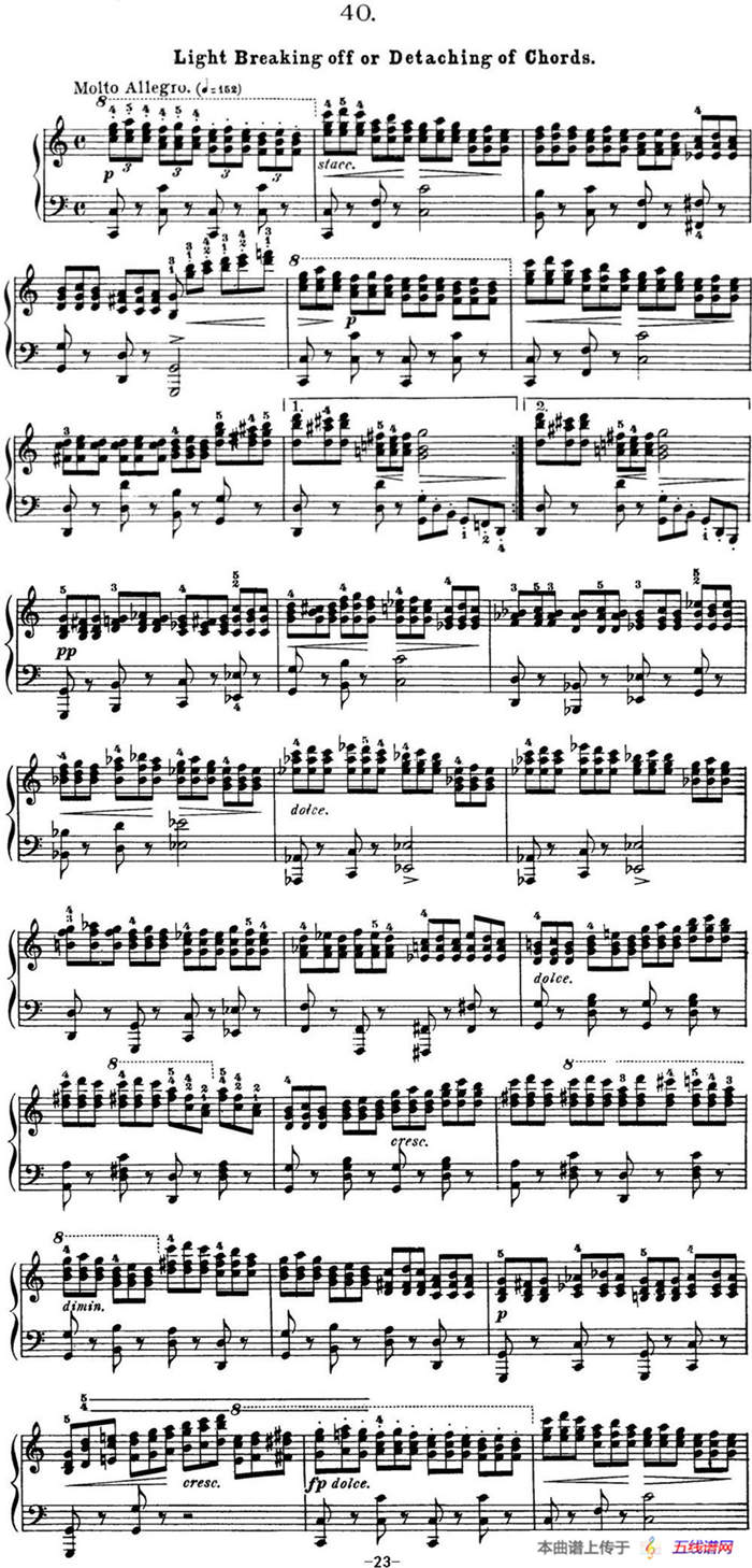 50首车尔尼Op.740钢琴手指灵巧技术练习曲（NO.40）