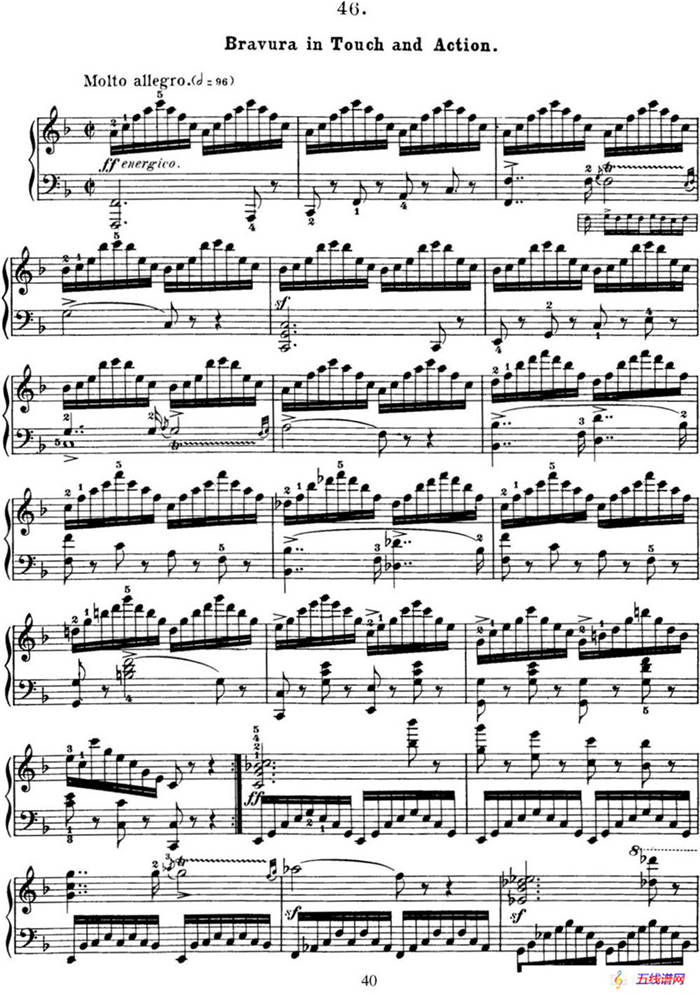 50首车尔尼Op.740钢琴手指灵巧技术练习曲（NO.46）