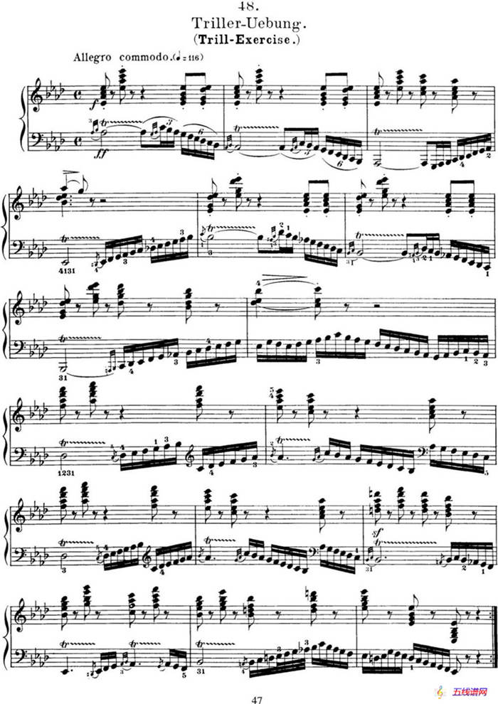 50首车尔尼Op.740钢琴手指灵巧技术练习曲（NO.48）