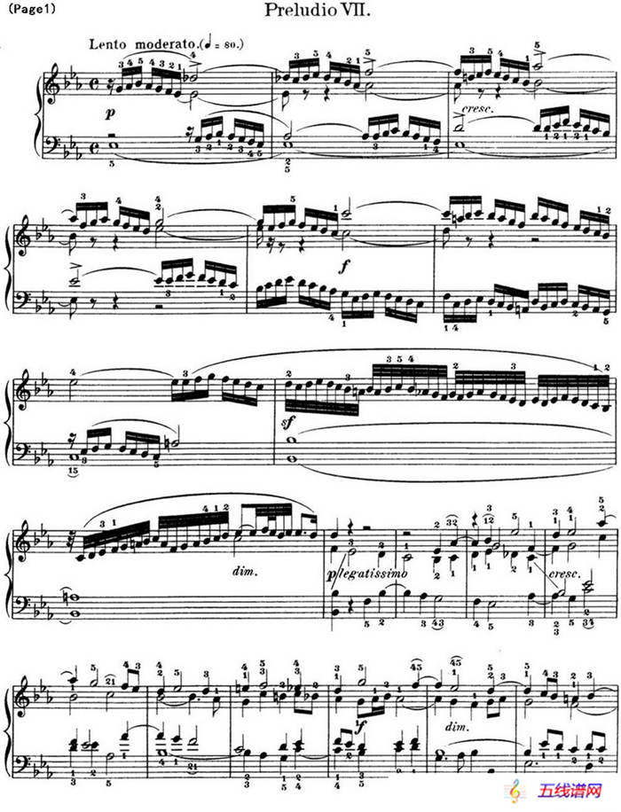巴赫《平均律钢琴曲集·第一卷》之前奏曲（NO.7）