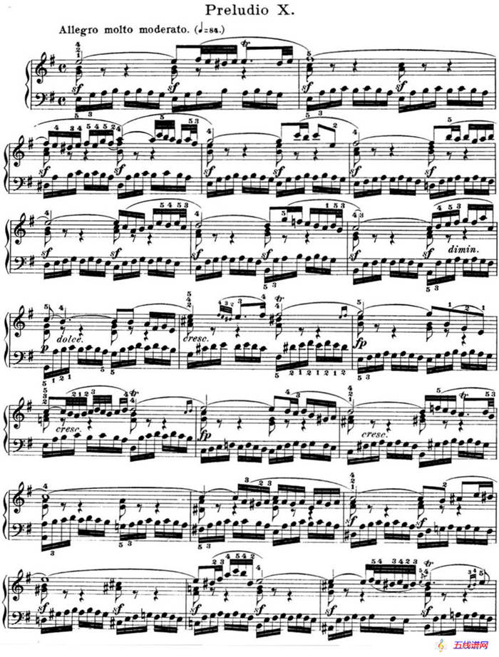 巴赫《平均律钢琴曲集·第一卷》之前奏曲（NO.10）