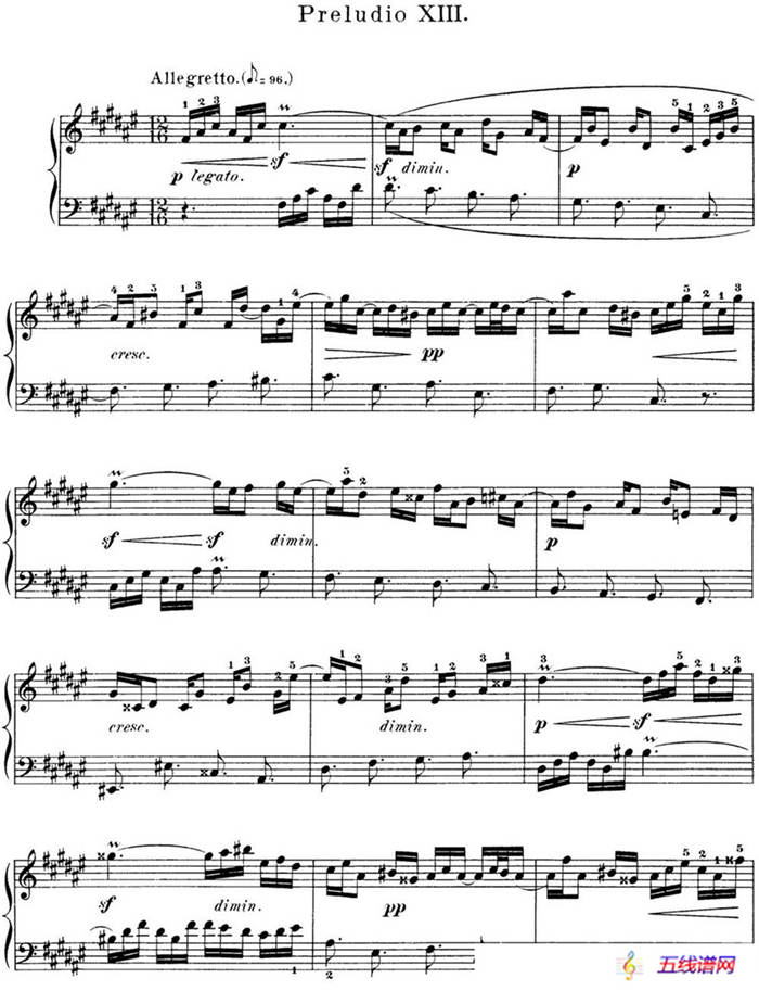 巴赫《平均律钢琴曲集·第一卷》之前奏曲（NO.13）