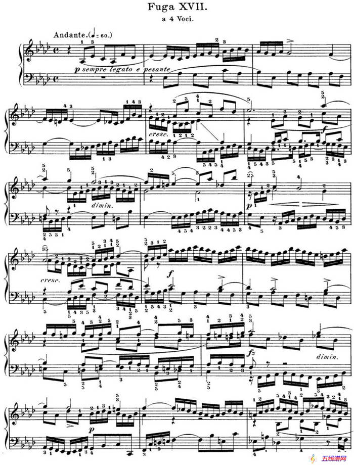 巴赫《平均律钢琴曲集·第一卷》之赋格曲（NO.17）