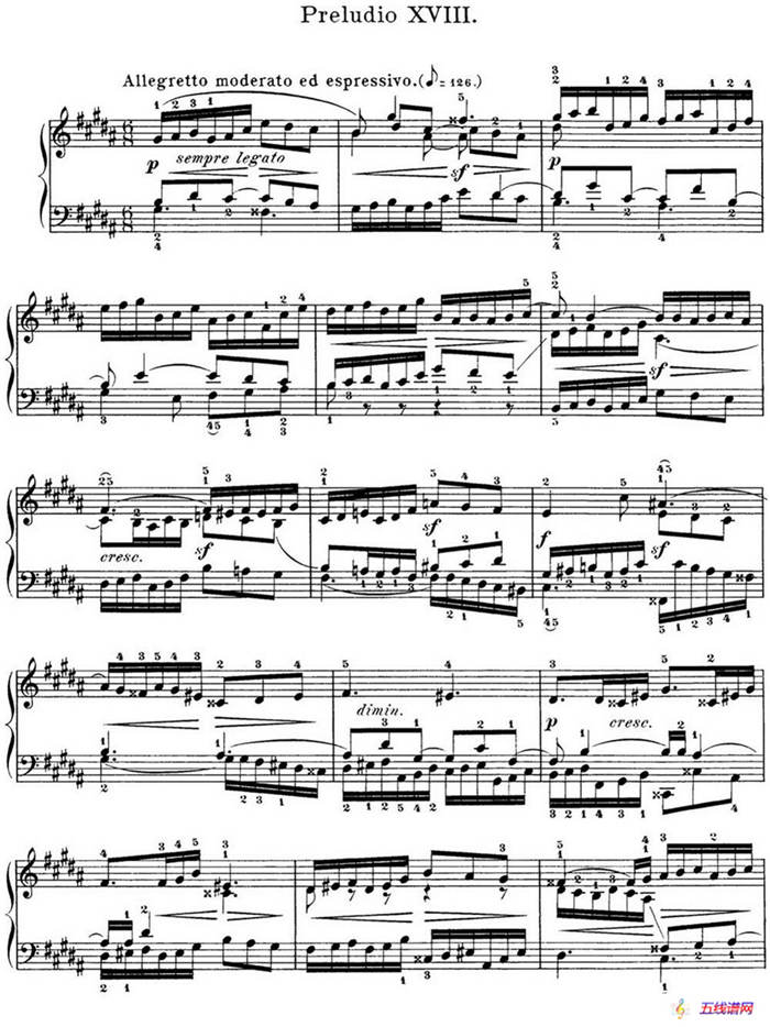 巴赫《平均律钢琴曲集·第一卷》之前奏曲（NO.18）