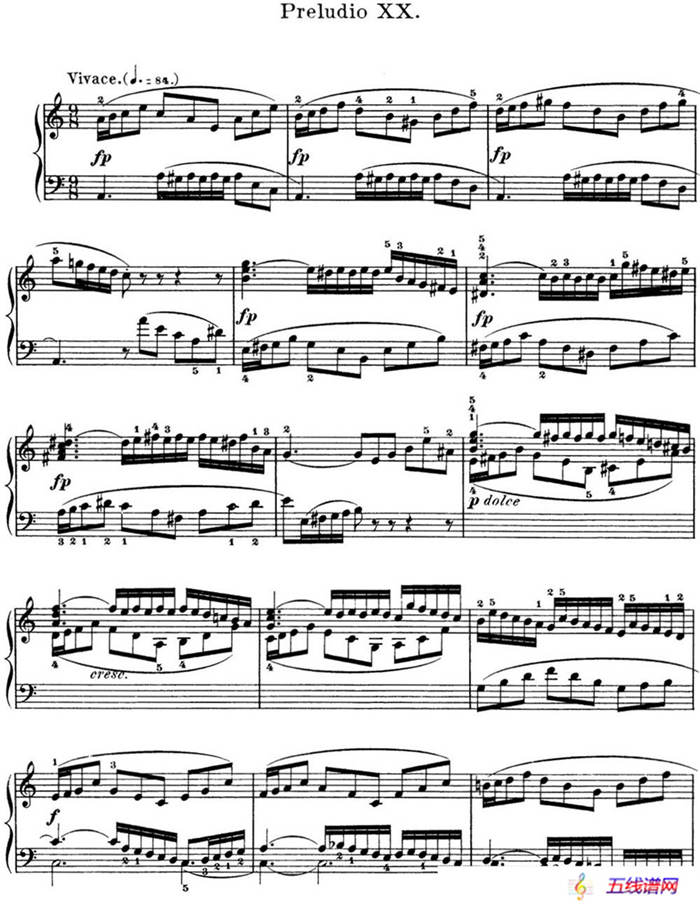 巴赫《平均律钢琴曲集·第一卷》之前奏曲（NO.20）