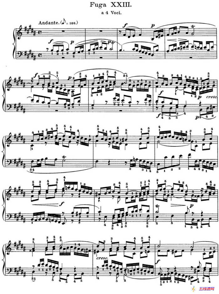 巴赫《平均律钢琴曲集·第一卷》之赋格曲（NO.23）