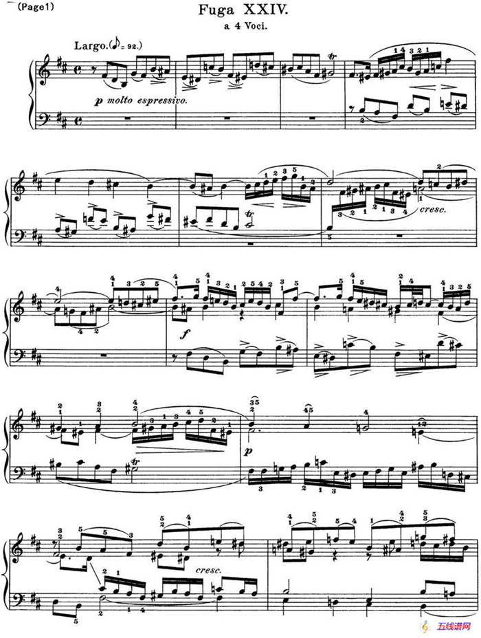 巴赫《平均律钢琴曲集·第一卷》之赋格曲（NO.24）