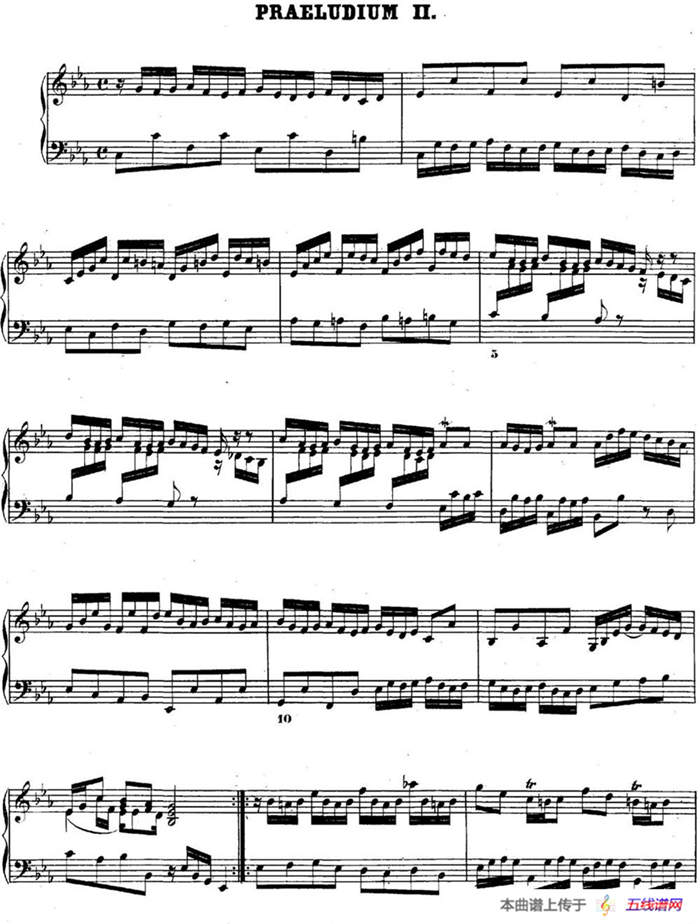 巴赫《平均律钢琴曲集·第二卷》之前奏曲（NO.2）