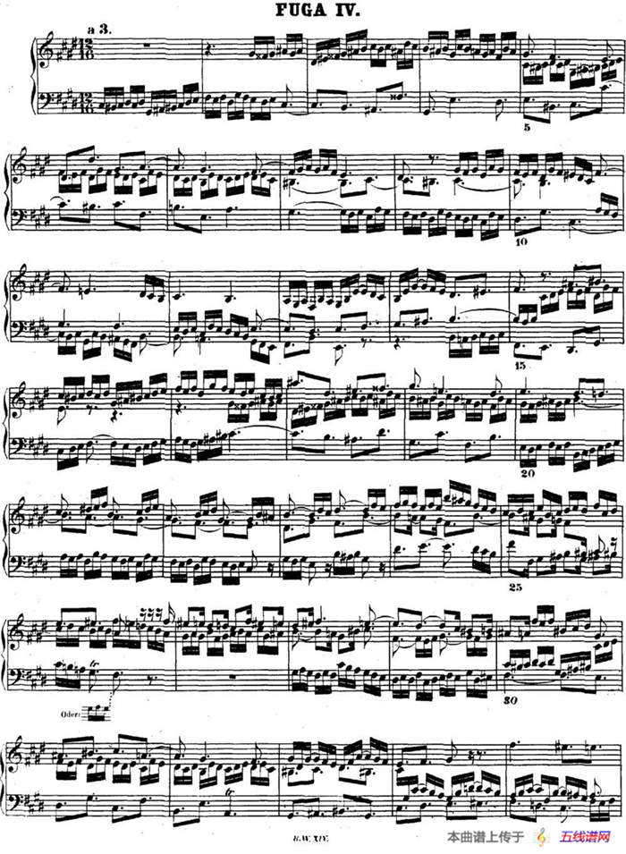 巴赫《平均律钢琴曲集·第二卷》之赋格曲（NO.4）