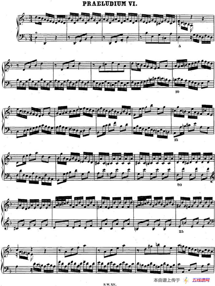 巴赫《平均律钢琴曲集·第二卷》之前奏曲（NO.6）
