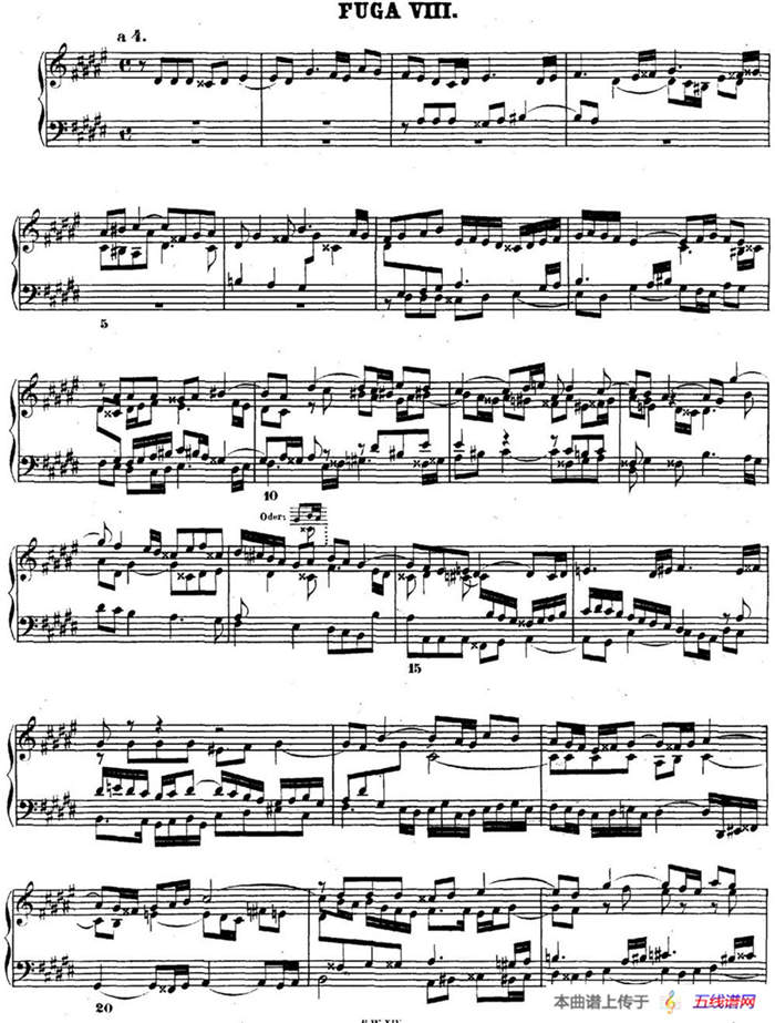 巴赫《平均律钢琴曲集·第二卷》之赋格曲（NO.8）