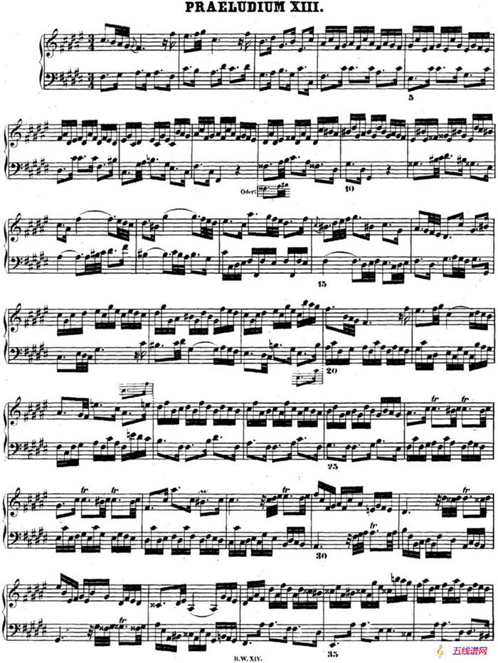 巴赫《平均律钢琴曲集·第二卷》之前奏曲（NO.13）
