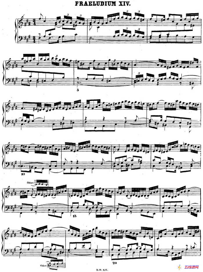 巴赫《平均律钢琴曲集·第二卷》之前奏曲（NO.14）